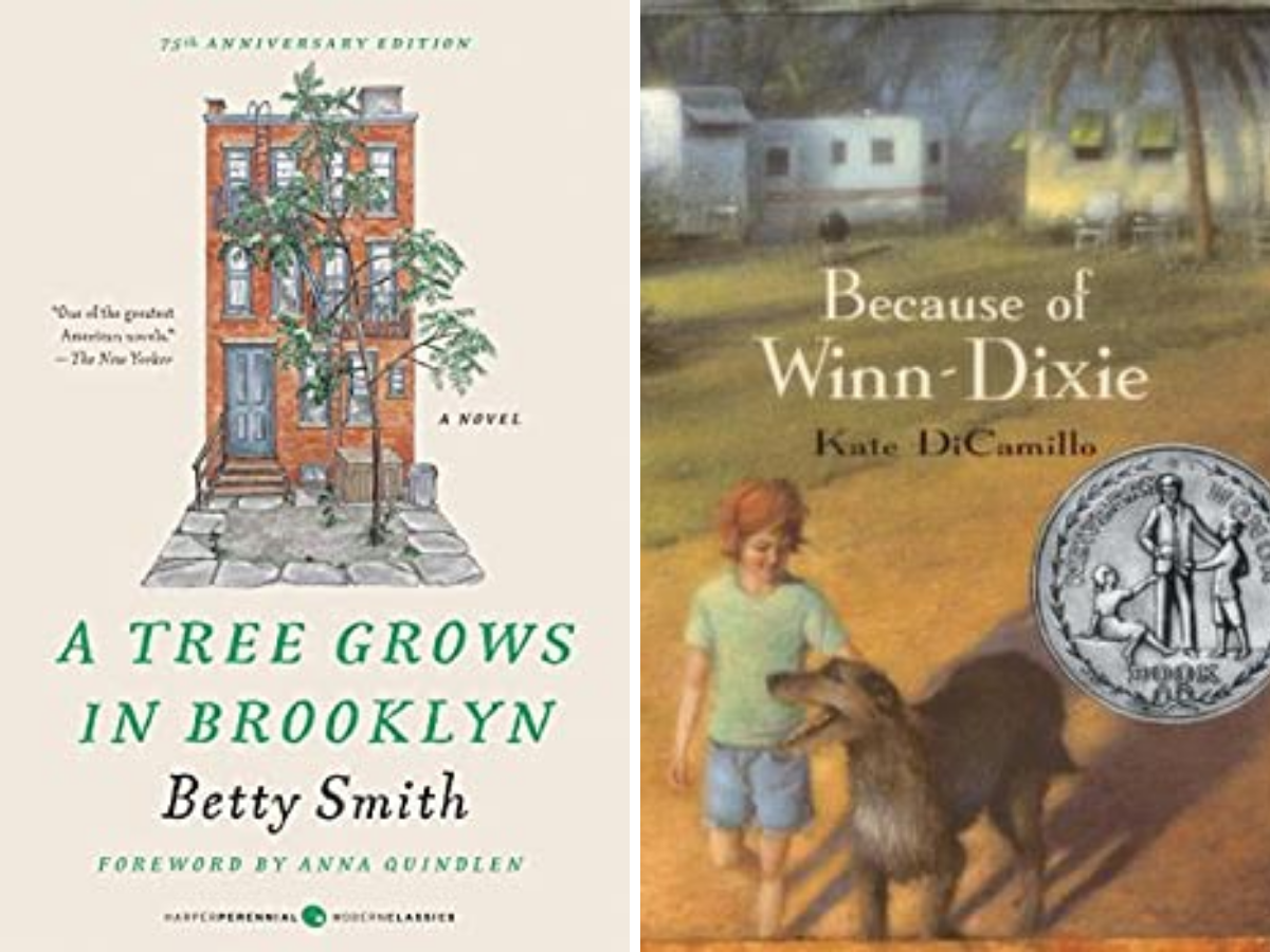 The books "A Tree Grows in Brooklyn" and "Because of Winn-Dixie"