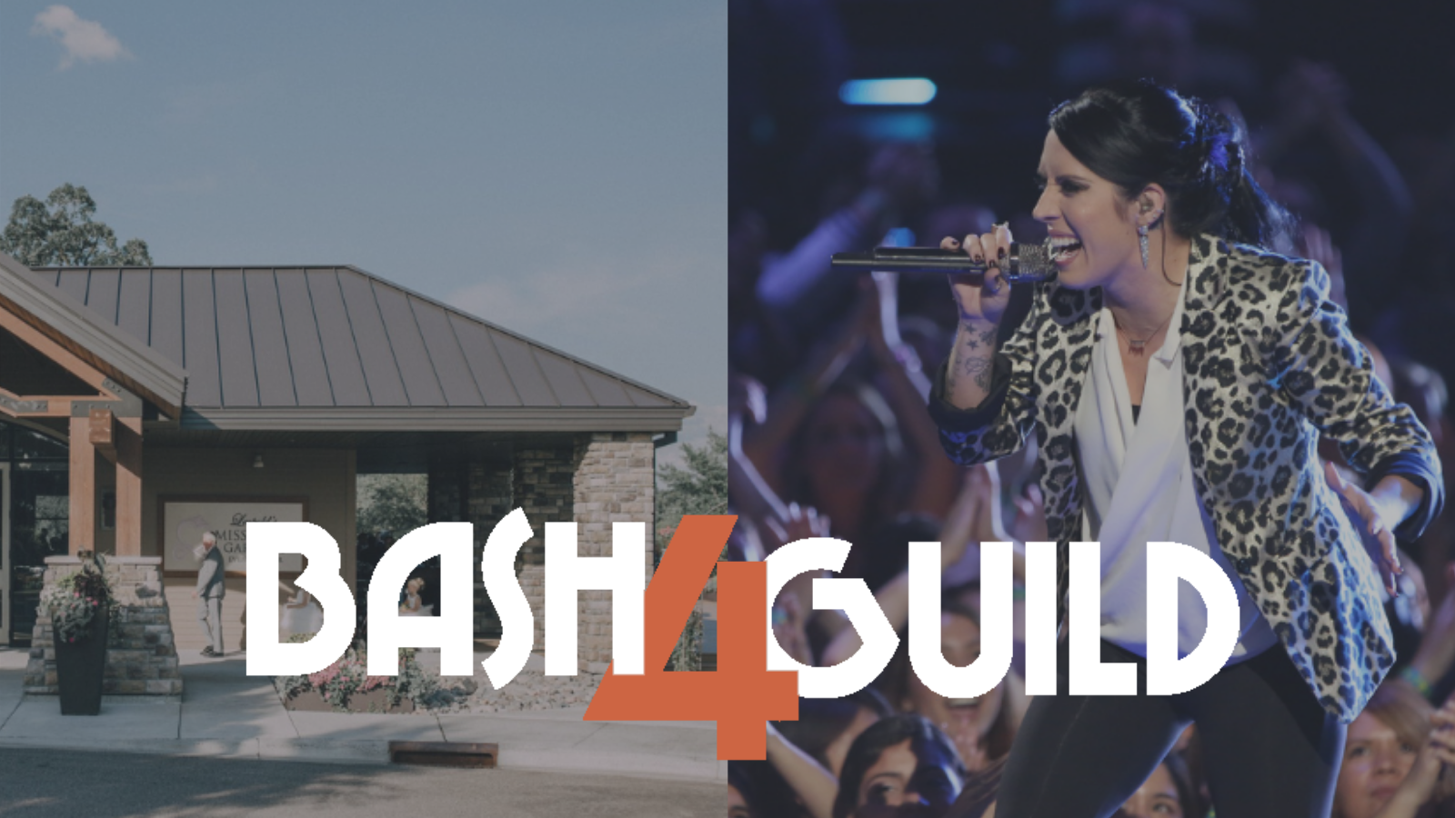 the words "Bash4Guild" with the venue and a photo of the singer Kat Perkins