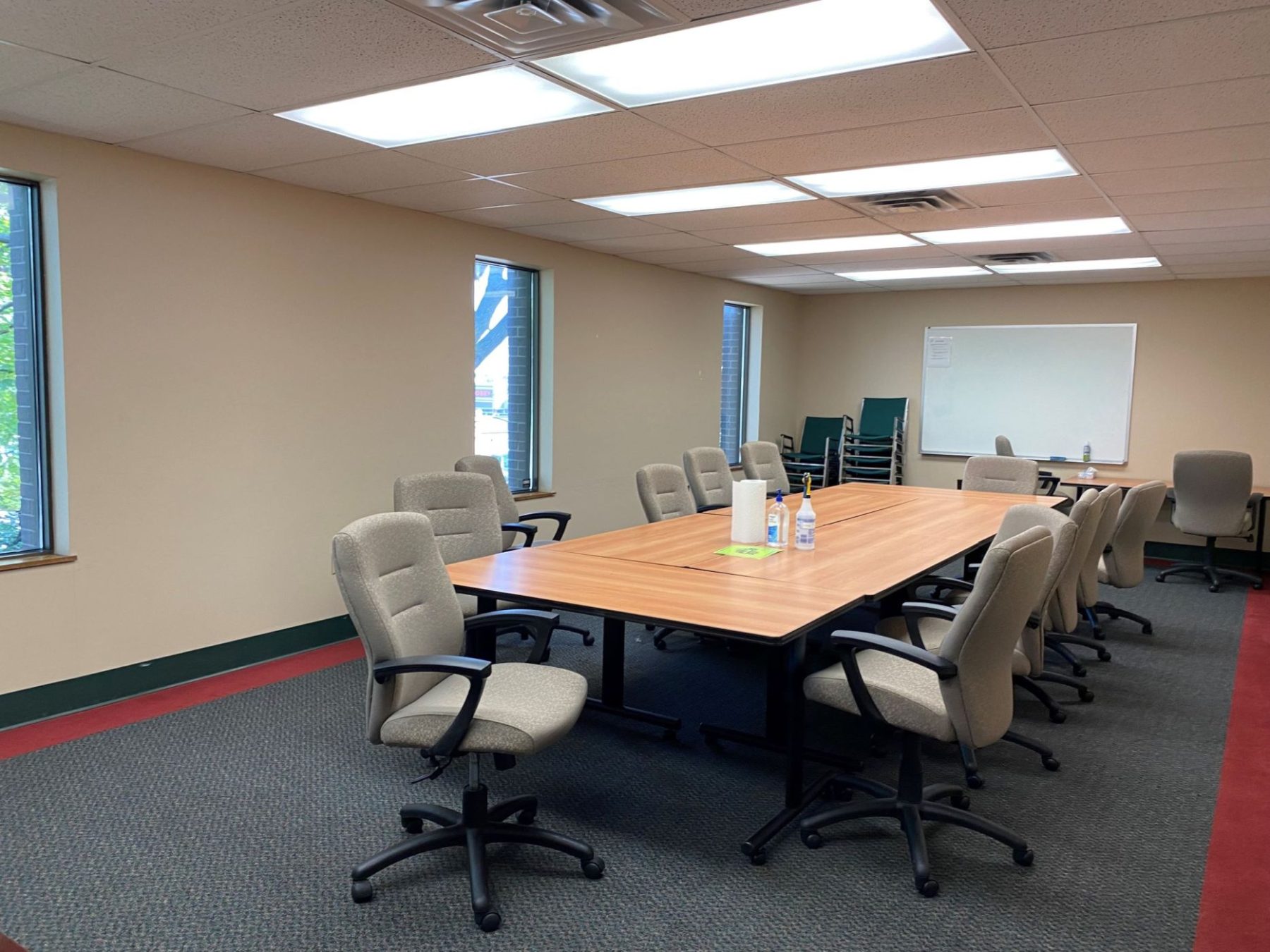 Conference room with a long table and chairs