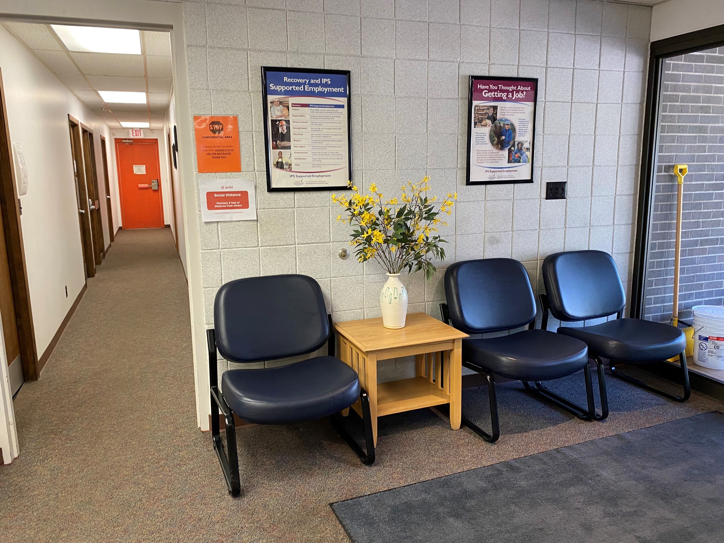 waiting area with chairs